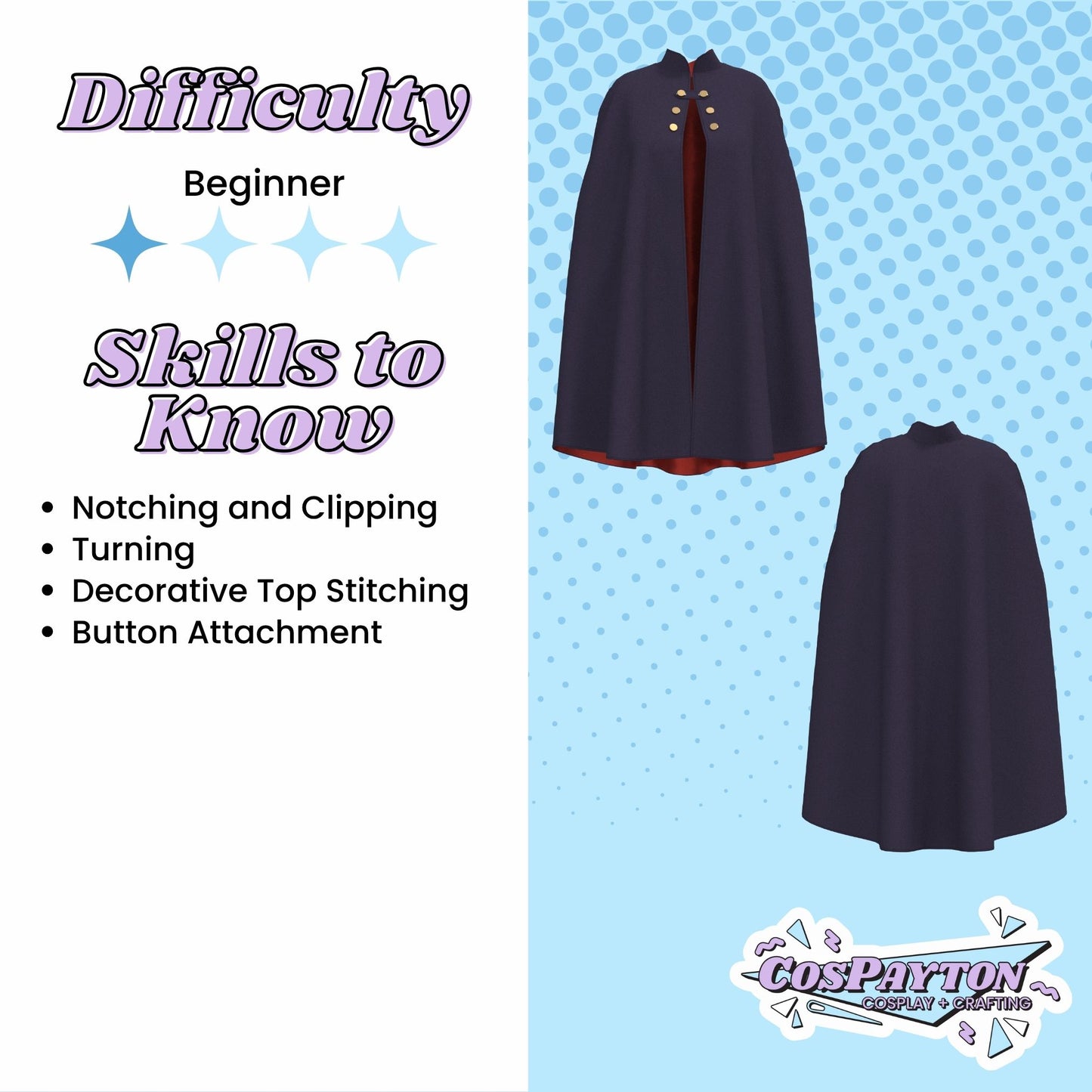 Wirt's Cloak PDF Cosplay Pattern | Over the Garden Wall Inspired Printable Costume Pattern