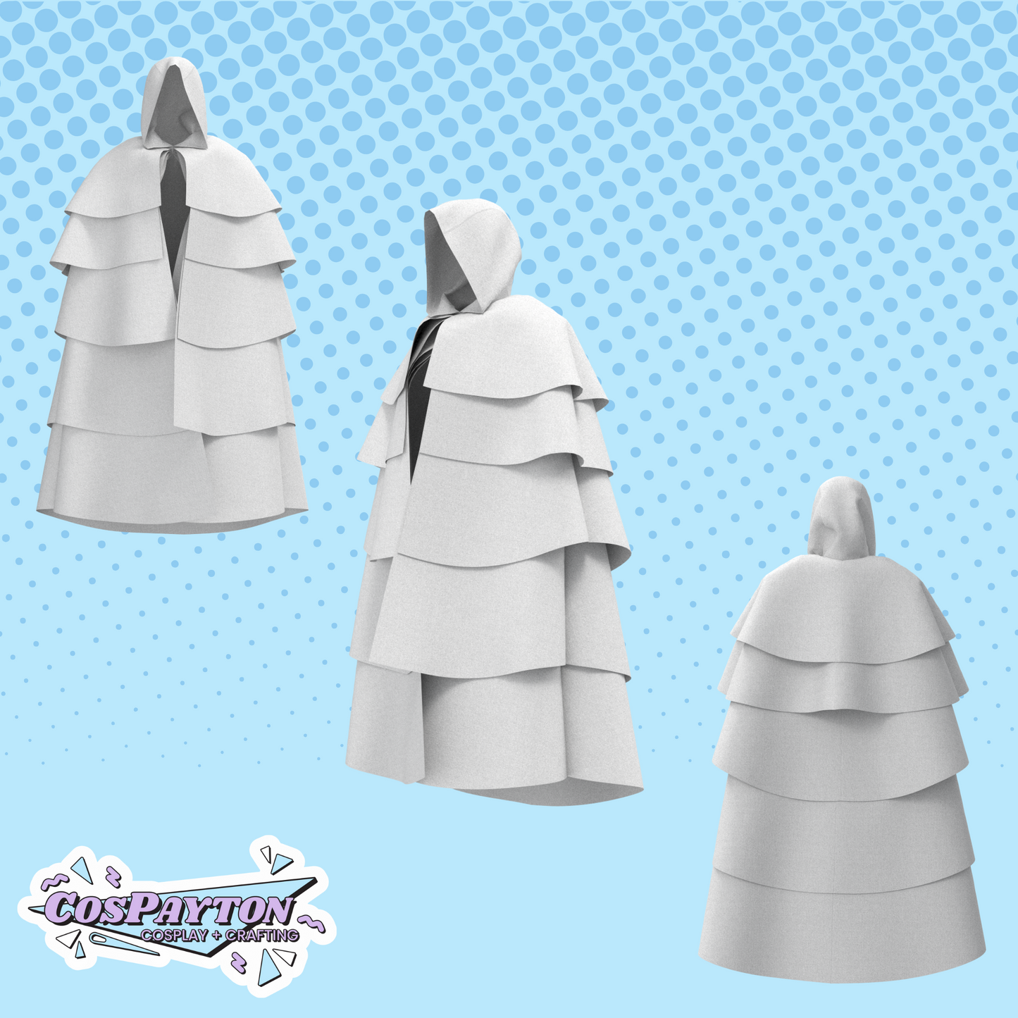 Adjustable Length Cape PDF Cosplay Pattern | Adjustable Length and Hood