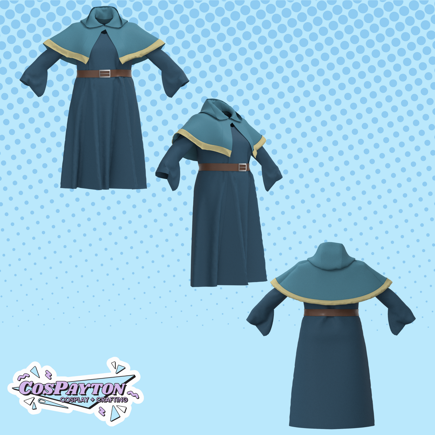 Marcille Donato Dress and Cape PDF Cosplay Pattern | Delicious in Dungeon/Dungeon Meshi Inspired Printable Costume Pattern