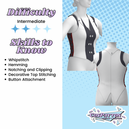 Progress Vest PDF Cosplay Pattern | Arcane Inspired Printable Costume