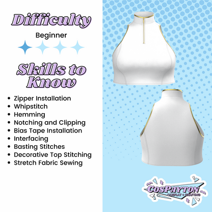 Rumi’s “Golden”  White Tank Top PDF Cosplay Pattern | KPop Demon Hunters Inspired Printable Costume Pattern