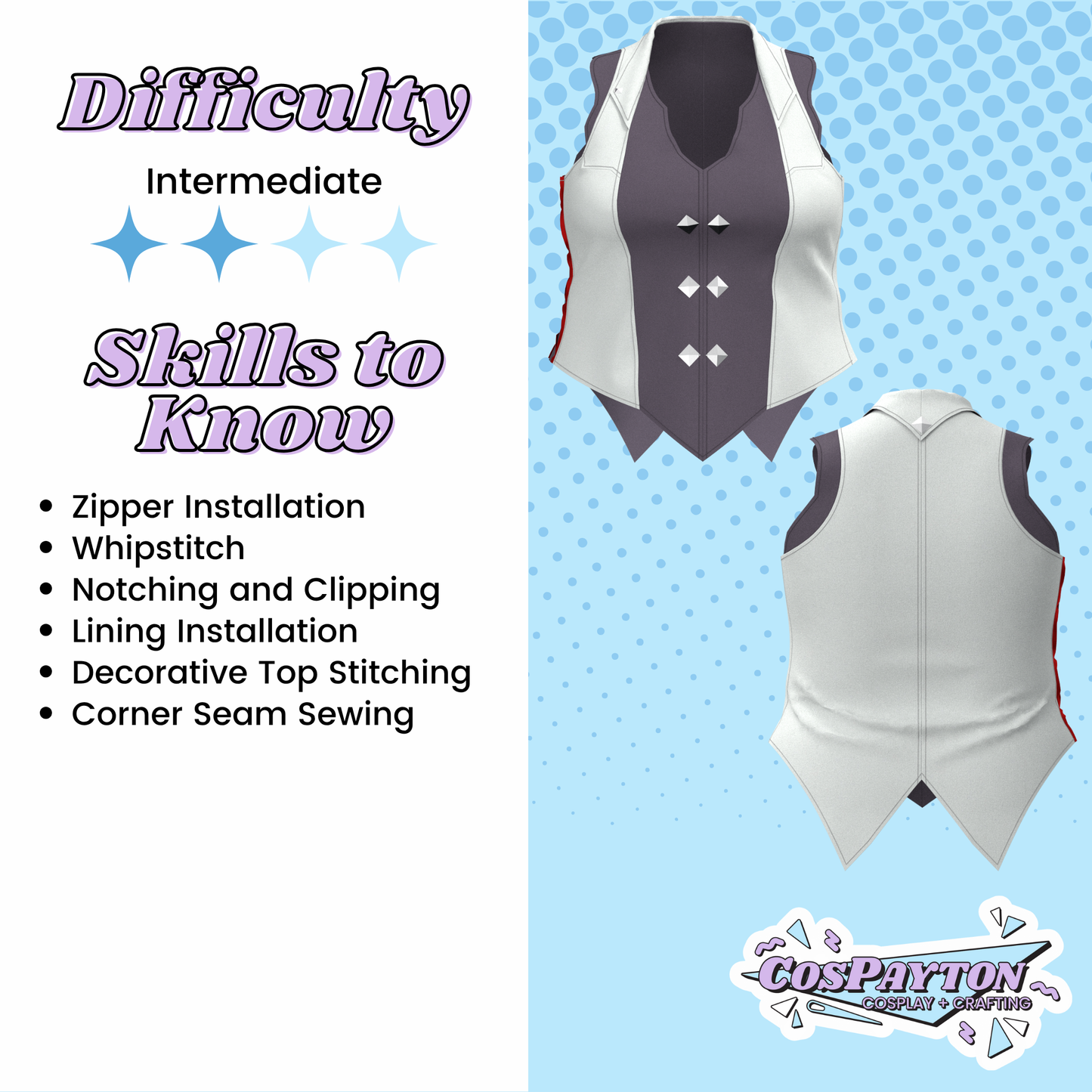 Progress Vest PDF Cosplay Pattern | Arcane Viktor and Jayce Inspired Printable Costume