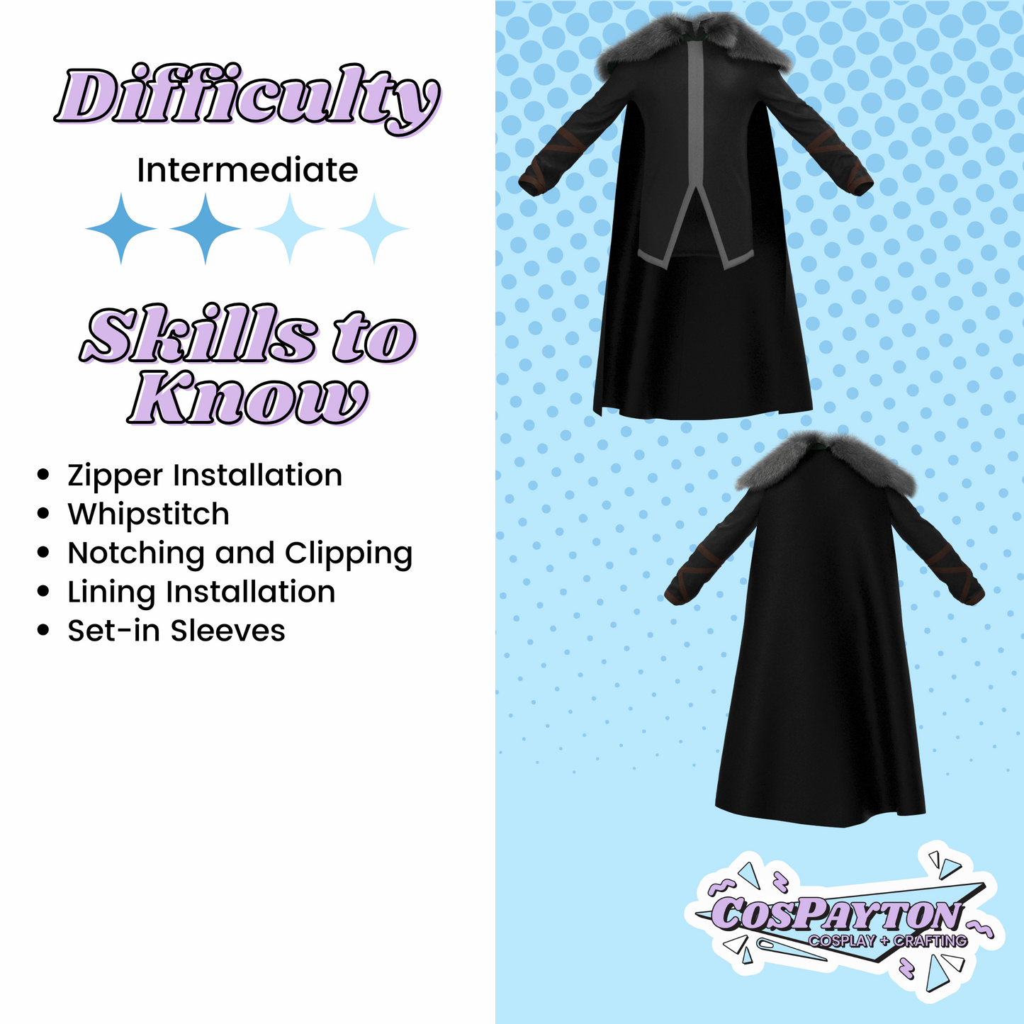 Vax'ildan Coat and Cape PDF Cosplay Pattern | Critical Role Inspired Printable Costume Pattern