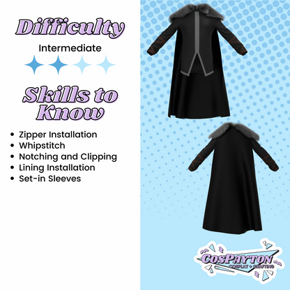 Vax'ildan Coat and Cape PDF Cosplay Pattern | Critical Role Inspired Printable Costume Pattern