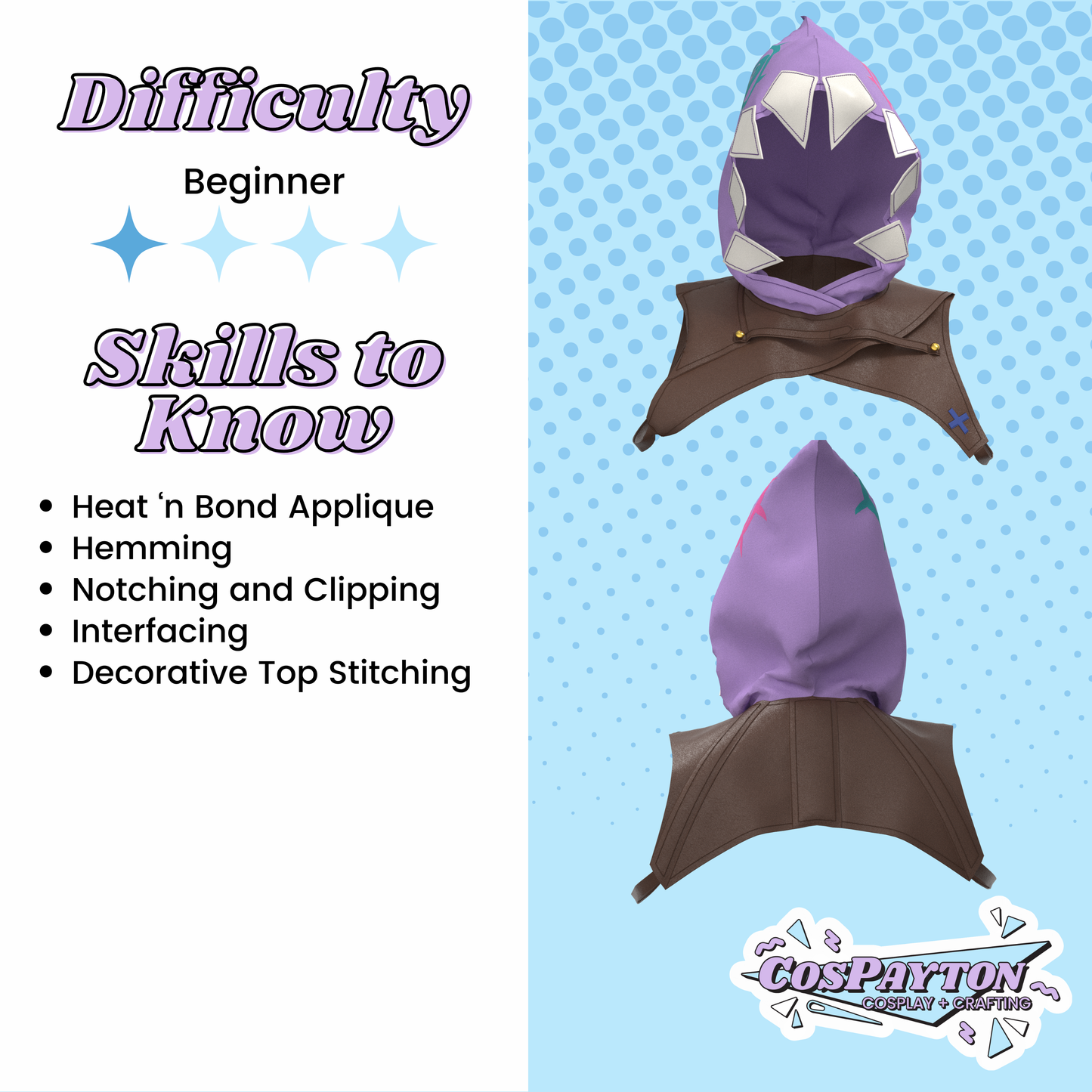 Jinx's Shark Hood PDF Cosplay Pattern | Arcane Inspired Printable Costume Pattern