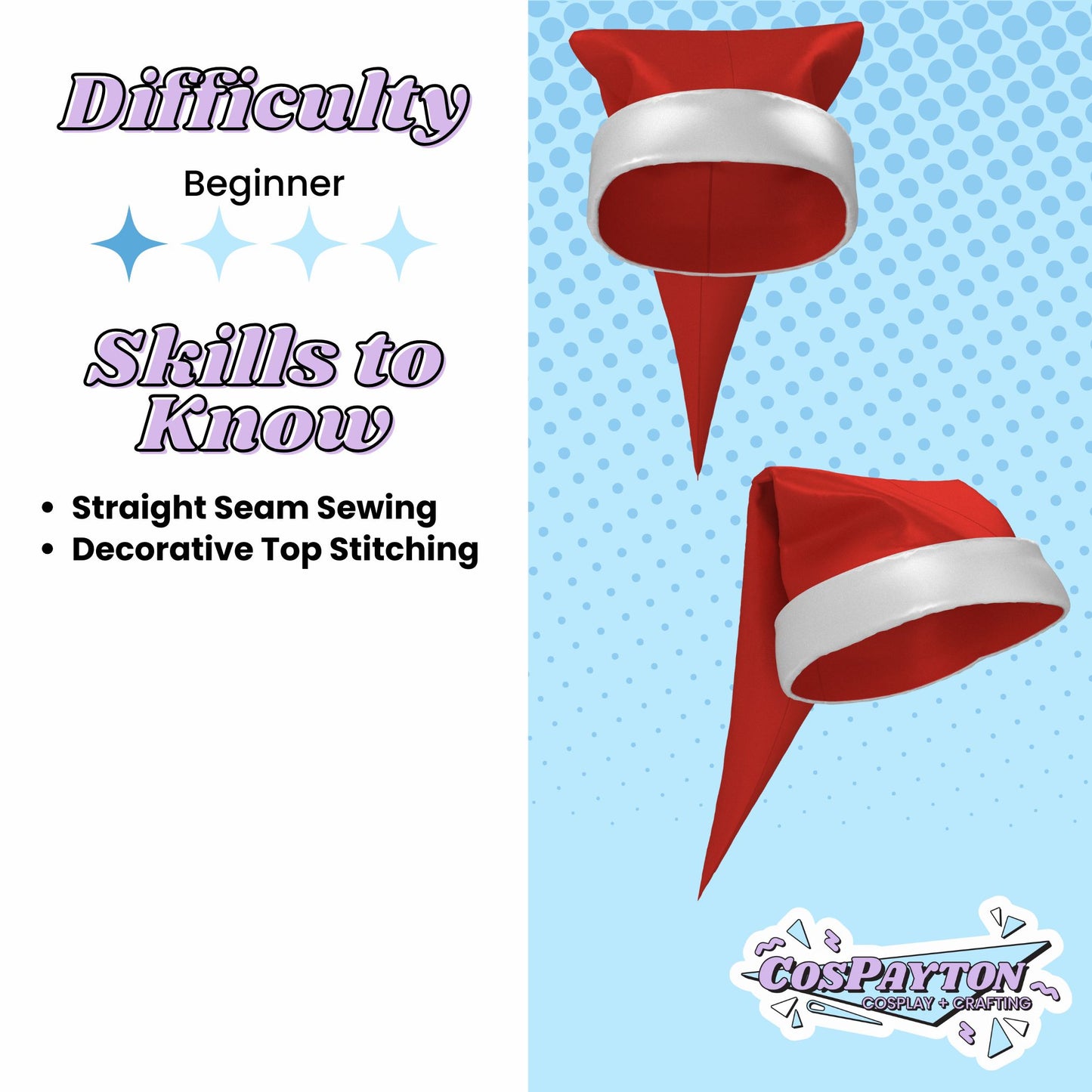 FREE Elf Hat/Nightcap PDF Cosplay Pattern | Printable Costume Pattern