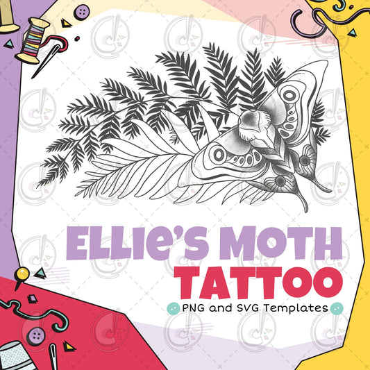 Ellie Moth Tattoo Cosplay Template (Digital Download)
