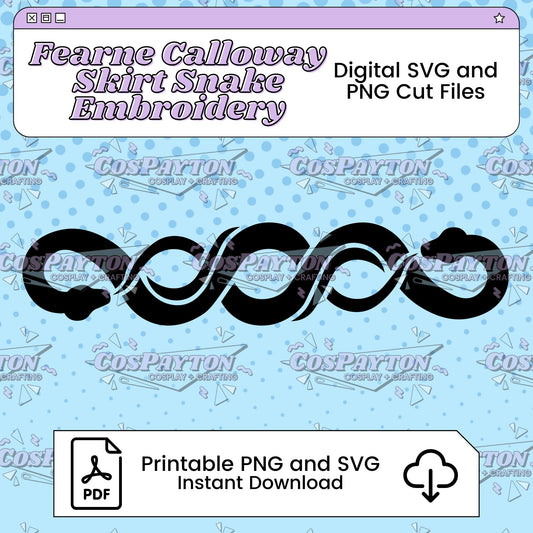 Fearne Calloway Skirt Snake Embroidery Printable Cosplay Template Inspired by Critical Role | PNG SVG Available