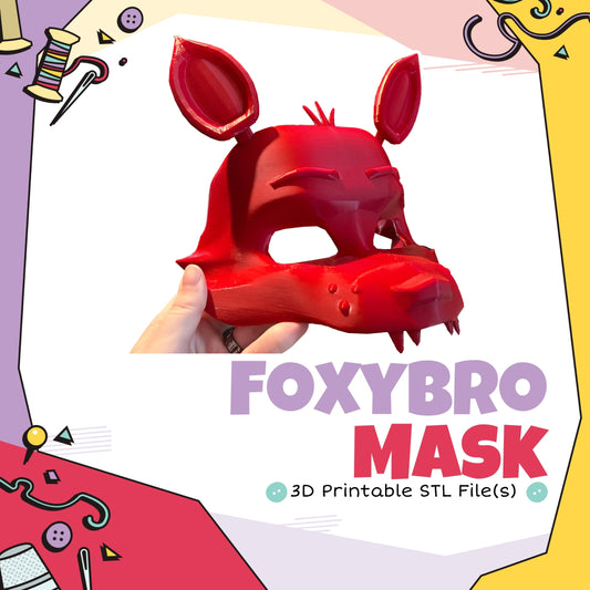 Fazbear Foxybro Mask Cosplay 3D Print STL (Digital Download)