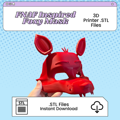 Foxy/Foxybro Mask 3D Print File Inspired by Five Nights at Freddy's | STL for Cosplay