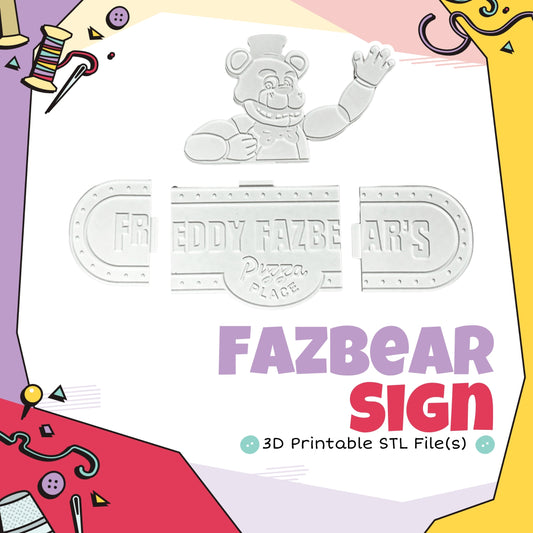 Fazbear Pizzeria Sign Cosplay 3D Print STL (Digital Download)