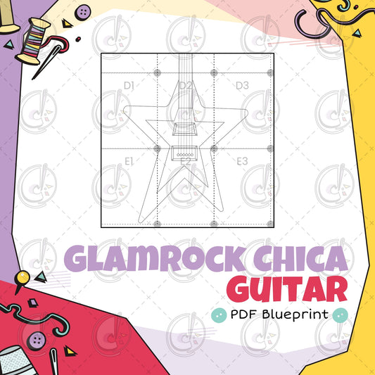 Glamrock Chica's Guitar Cosplay Blueprint (Digital Download)