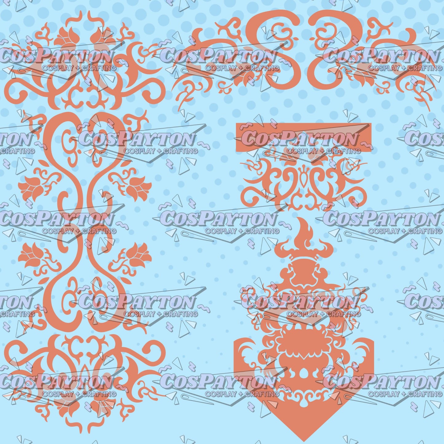 Lady Gyokuyou's Dress Embroidery Cosplay Template Inspired by The Apothecary Diaries | PNG SVG Available