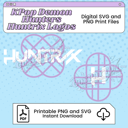 Huntrix Logo Cosplay Template Inspired by KPop Demon Hunters | PNG SVG Available