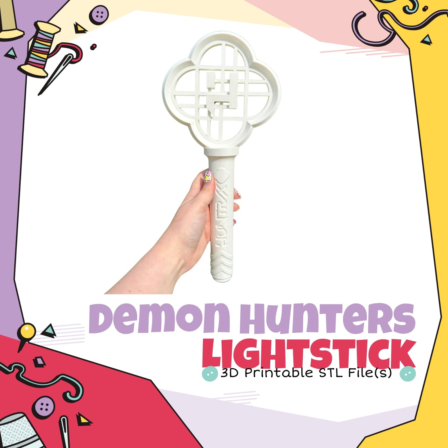 Demon Hunter Light Stick Cosplay 3D Print STL (Digital Download)