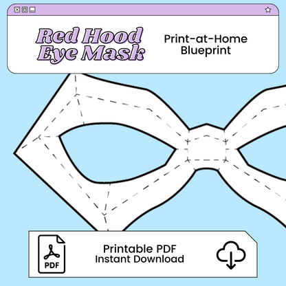 Red Hood Superhero Mask Printable Cosplay Blueprint
