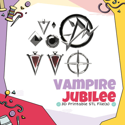 Vampire Jubilee Accessories Cosplay 3D Print STL (Digital Download)