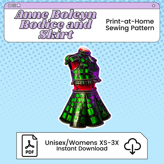 Anne Boleyn Skirt and Bodice PDF Cosplay Pattern | Six the Musical Inspired Printable Costume Pattern