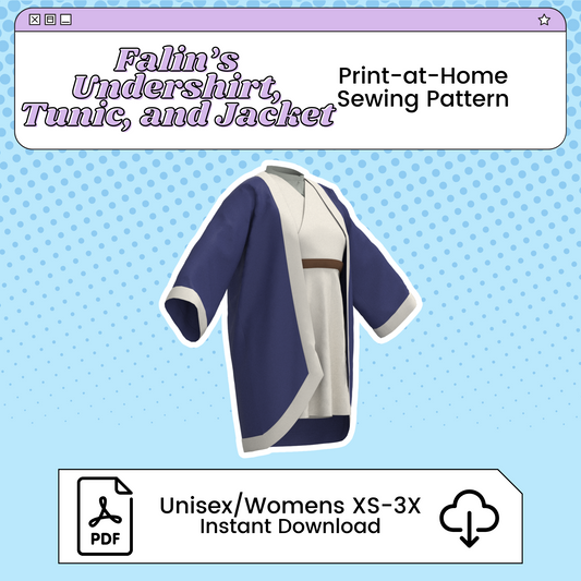 Falin Touden Jacket, Undershirt, and Tunic PDF Cosplay Pattern | Delicious in Dungeon/Dungeon Meshi Inspired Printable Costume Pattern