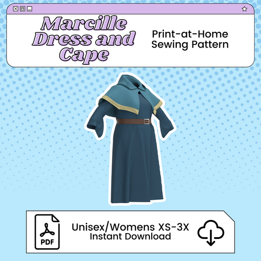 Marcille Donato Dress and Cape PDF Cosplay Pattern | Delicious in Dungeon/Dungeon Meshi Inspired Printable Costume Pattern