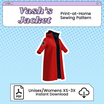 Vash Jacket PDF Cosplay Pattern | Trigun Stampede Inspired Printable Costume