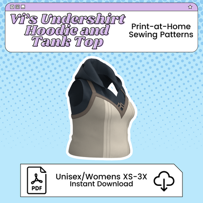 Vi Shirts Undershirt Hoodie and Tank Top PDF Cosplay Pattern | Arcane Inspired Printable Costume Pattern