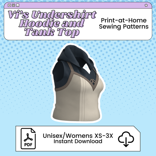 Vi Shirts Undershirt Hoodie and Tank Top PDF Cosplay Pattern | Arcane Inspired Printable Costume Pattern