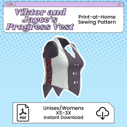 Progress Vest PDF Cosplay Pattern | Arcane Viktor and Jayce Inspired Printable Costume