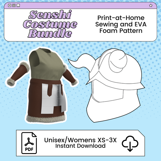 Senshi’s Helmet and Pattern PDF Cosplay Bundle | Delicious in Dungeon/Dungeon Meshi Inspired Printable Costume Pattern