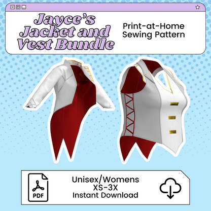 Jayce Jacket and Vest PDF Cosplay Pattern Bundle | Arcane Inspired Printable Costume Pattern