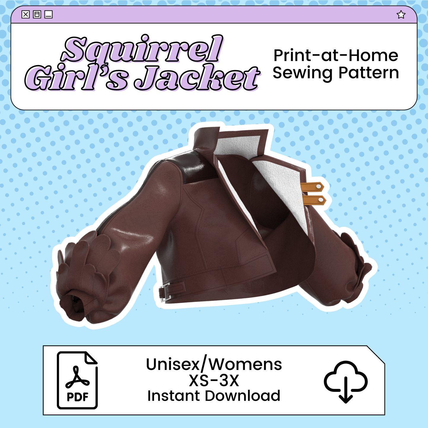 Squirrel Girl's Jacket PDF Cosplay Pattern | Marvel Rivals Inspired Printable Costume Pattern