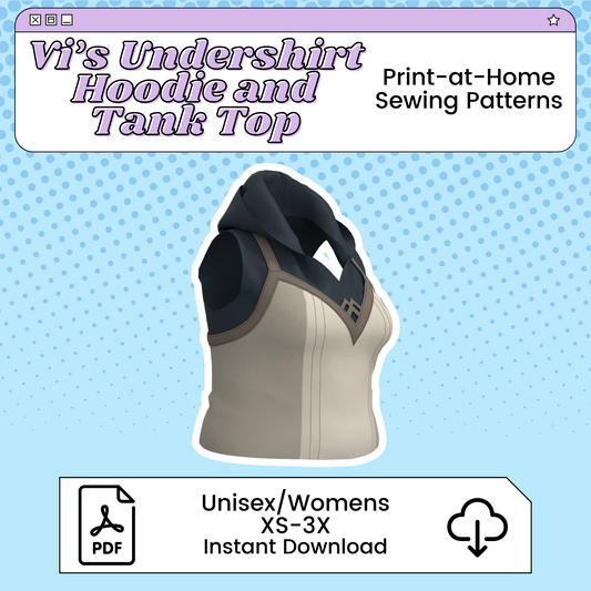 Vi Shirts Undershirt Hoodie and Tank Top PDF Cosplay Pattern | Arcane Inspired Printable Costume Pattern