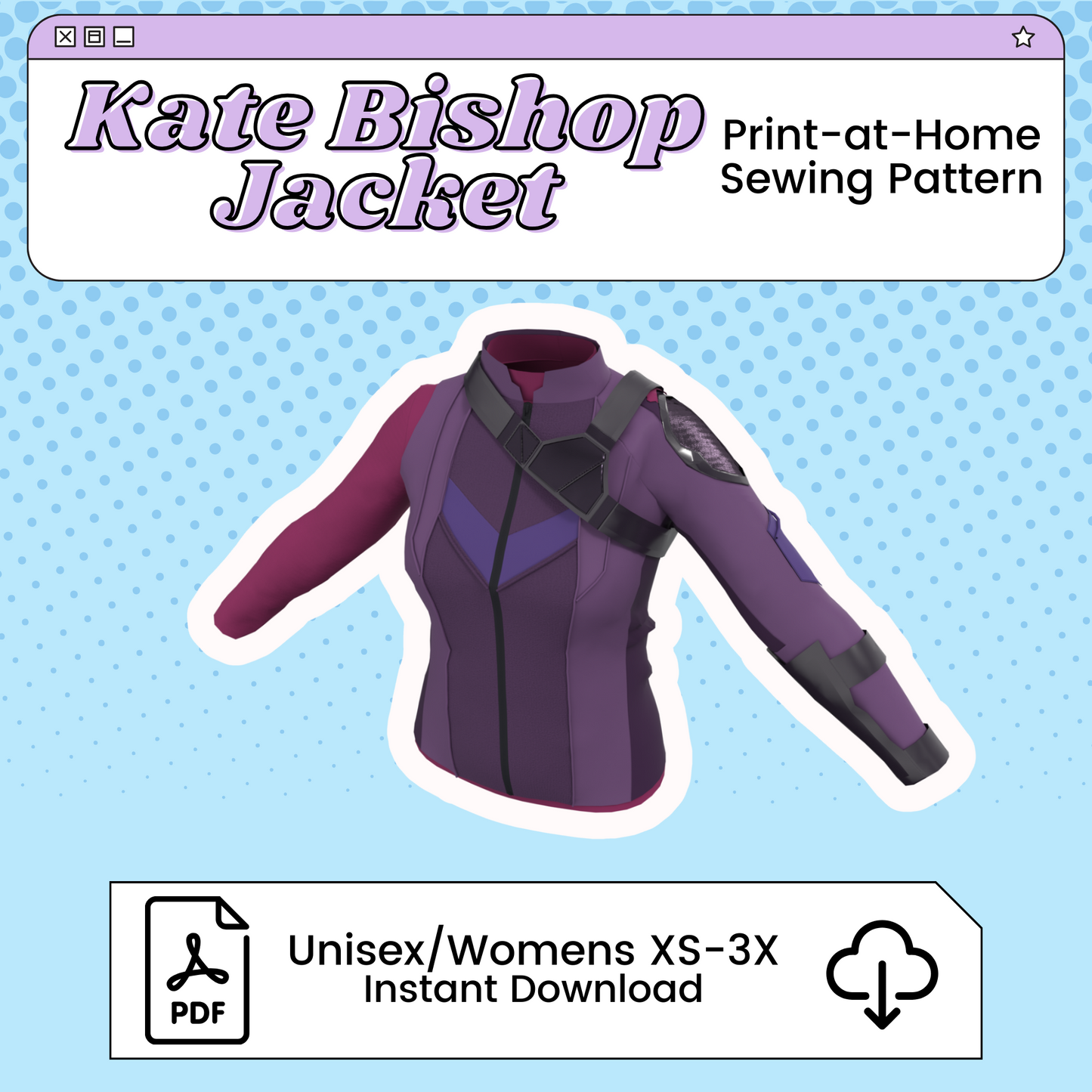 Kate Bishop PDF Cosplay Jacket and Accessory Pattern Bundle | Hawkeye Inspired Printable Costume