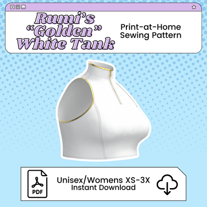 Rumi’s “Golden”  White Tank Top PDF Cosplay Pattern | KPop Demon Hunters Inspired Printable Costume Pattern