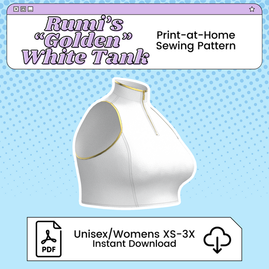 Rumi’s “Golden”  White Tank Top PDF Cosplay Pattern | KPop Demon Hunters Inspired Printable Costume Pattern