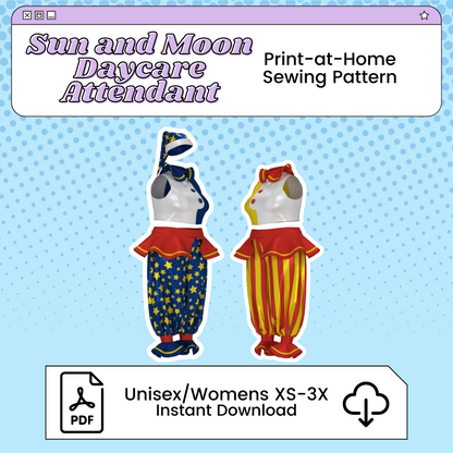 Sun and Moon PDF Cosplay Pattern | Five Nights at Freddy's Inspired Printable Costume Pattern