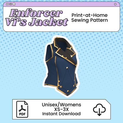 Enforcer Vi Jacket PDF Cosplay Pattern | Arcane Inspired Printable Costume Pattern