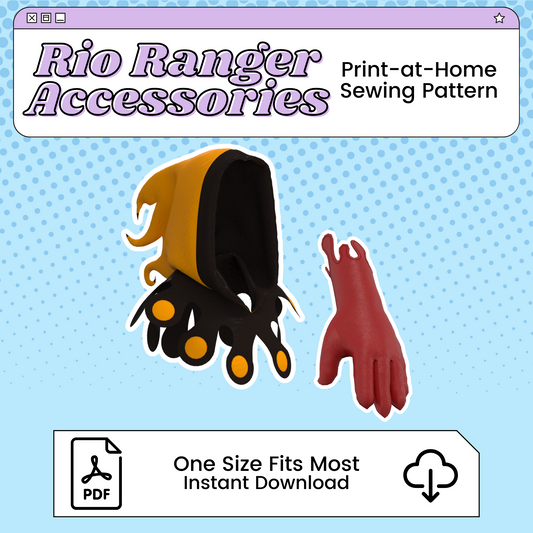 Rio Ranger Hood and Glove Accessories PDF Cosplay Pattern | Your Turn to Die Inspired Printable Costume Pattern