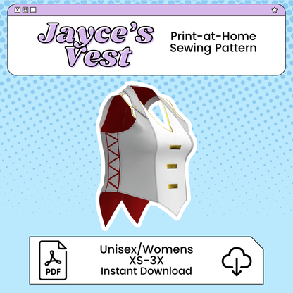 Jayce Vest PDF Cosplay Pattern | Arcane Inspired Printable Costume Pattern