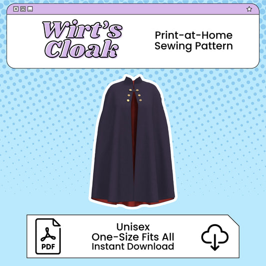 Wirt's Cloak PDF Cosplay Pattern | Over the Garden Wall Inspired Printable Costume Pattern