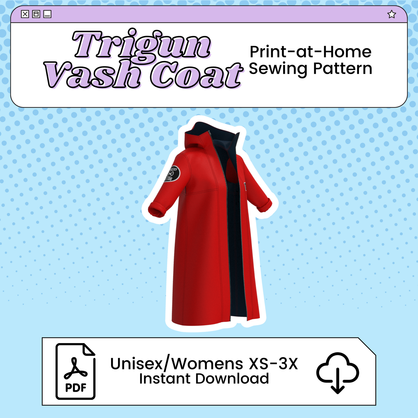 Vash Jacket PDF Cosplay Pattern | Trigun Stampede Inspired Printable Costume