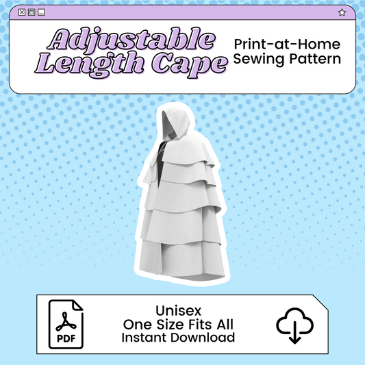 Adjustable Length Cape PDF Cosplay Pattern | Adjustable Length and Hood