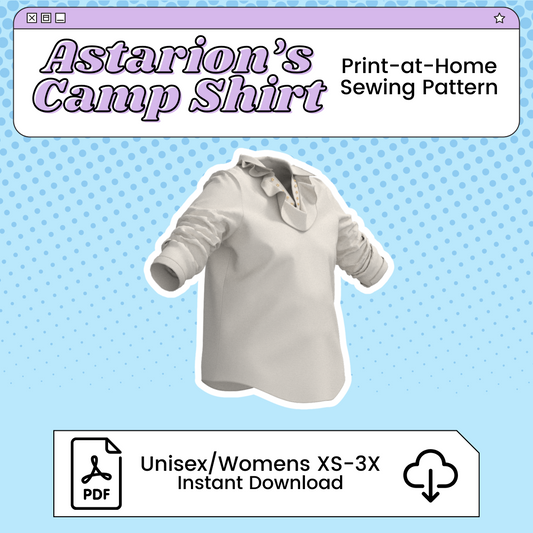 Astarion Camp Shirt PDF Rennaisance/Medieval Cosplay Pattern | Baldurs Gate 3 Inspired Printable Costume Pattern