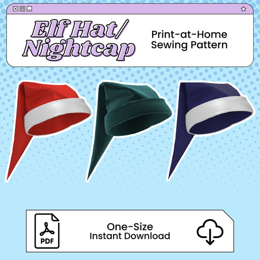 FREE Elf Hat/Nightcap PDF Cosplay Pattern | Printable Costume Pattern