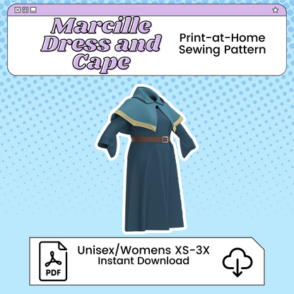 Marcille Donato Dress and Cape PDF Cosplay Pattern | Delicious in Dungeon/Dungeon Meshi Inspired Printable Costume Pattern
