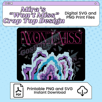 Mira "Won't Miss" Crop Top Cosplay Template Inspired by KPop Demon Hunters Huntrix | PNG SVG Available