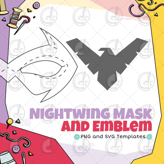 Nightwing Mask and Chest Emblem Cosplay Template Bundle (Digital Download)