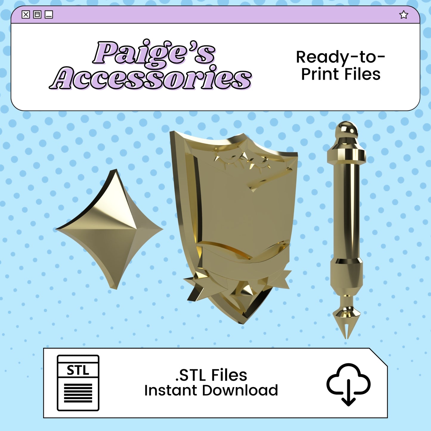 Paige's Accessories 3D Print Files Inspired by Deadlock | STL for Cosplay