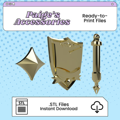 Paige's Accessories 3D Print Files Inspired by Deadlock | STL for Cosplay