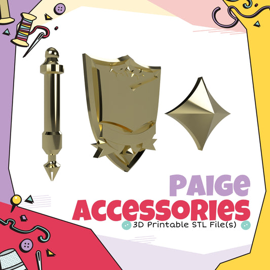 Paige's Accessories Cosplay 3D Print STL (Digital Download)